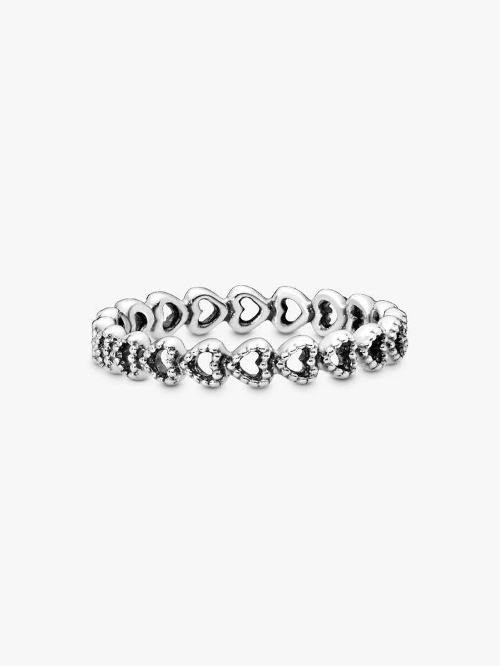 Band of Hearts Sterling Silver Ring - Silver